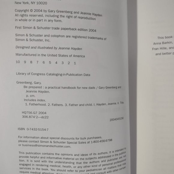 Be Prepared: A Practical Handbook for New Dads Paperback by Gary Greenberg/ Jean - Picture 5 of 5